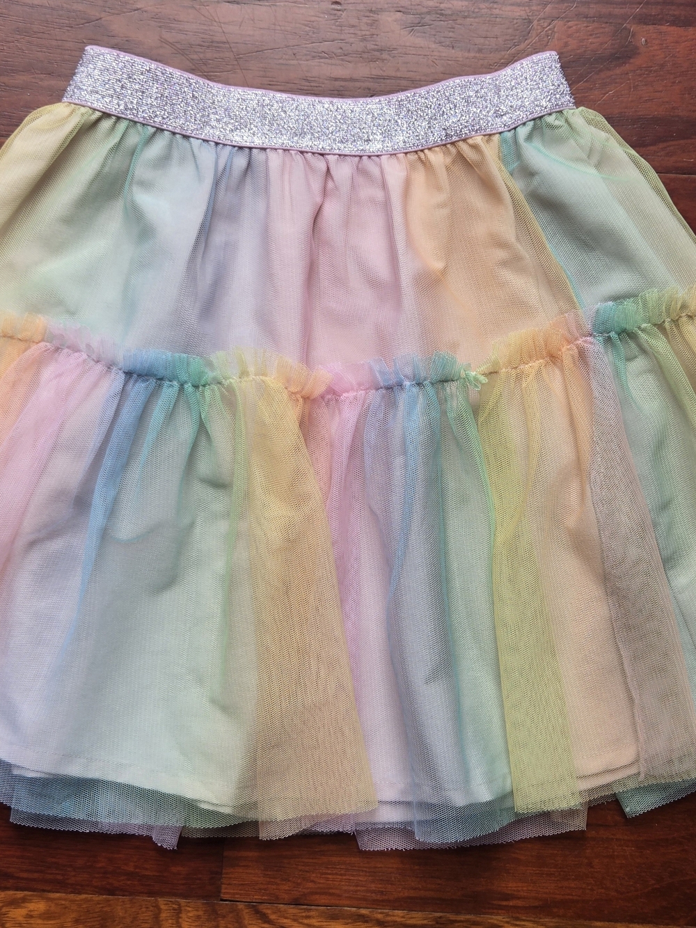 Tucker + Tate Pastel Rainbow Tulle Skirt with Sparkle Waistband